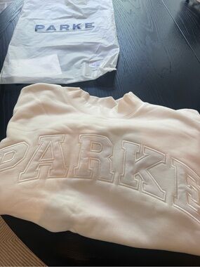 Parke Bridal Varsity mock neck  white/ivory size L/XL (new)
